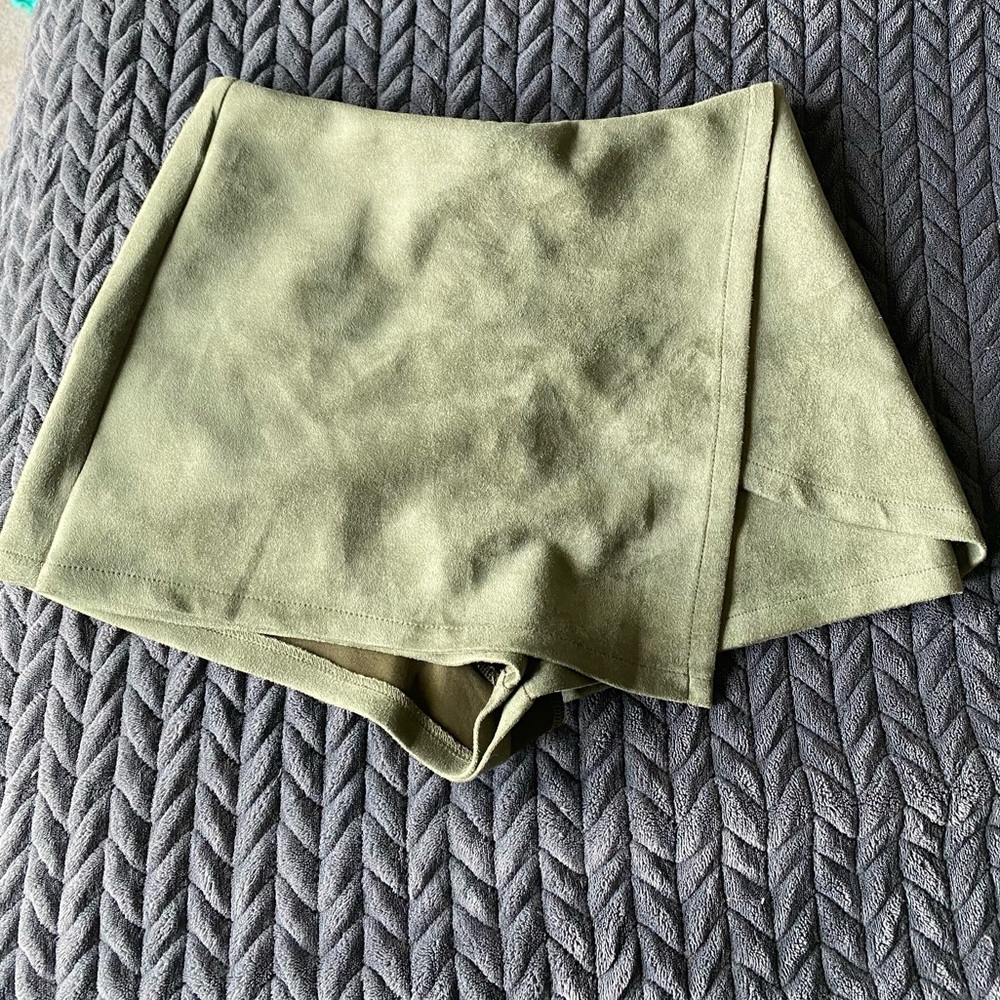 Suede Green Skort